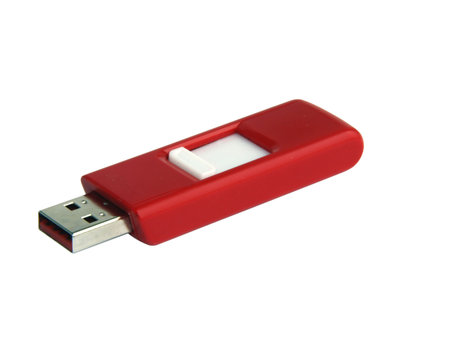 Flash drive on white backgroundの写真素材