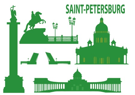 Saint petersburg skyline and symbols. Vector illustrationのイラスト素材