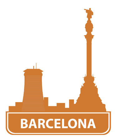Barcelona skylineのイラスト素材