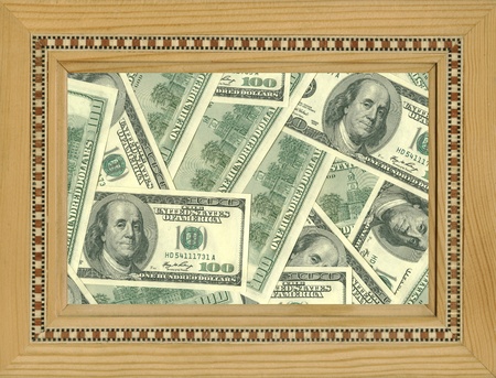 Picture frame and moneyの写真素材