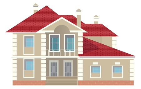 Cottage (Detailed). Vector illustrationのイラスト素材