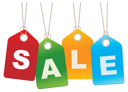 Cardboard Sales Tags. Vector illustration のイラスト素材