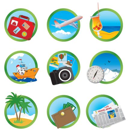 Illustration for Vacation icons. - Royalty Free Image