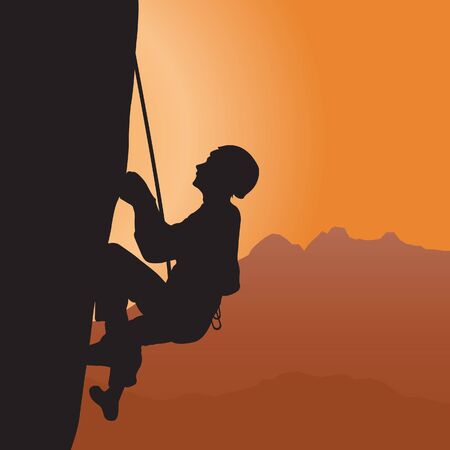 Rock climbing. Vector illustration のイラスト素材