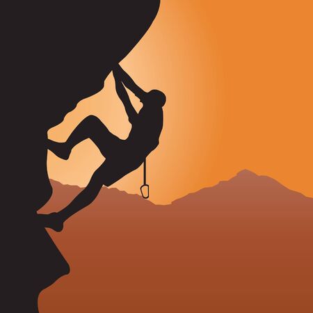 Rock climbing. Vector illustrationのイラスト素材