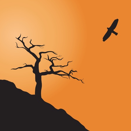 Dead tree. Vector illustration のイラスト素材