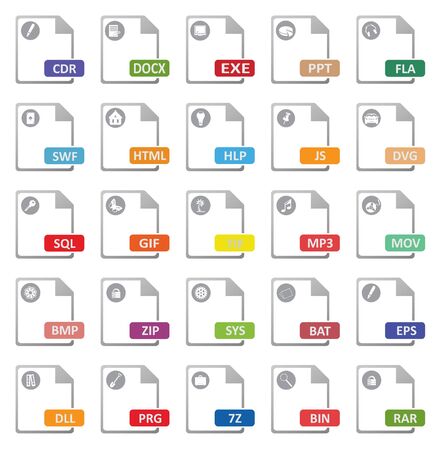 Computer files icons. Vector set のイラスト素材