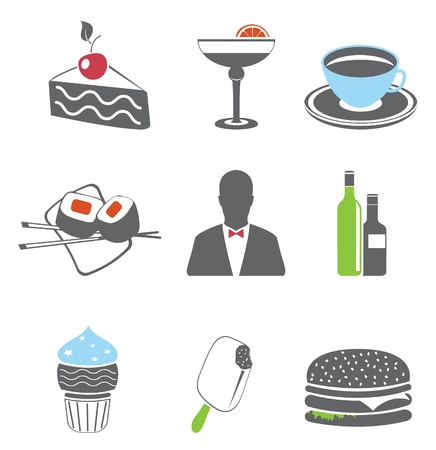 Restaurant. Foof icons. Vector set のイラスト素材