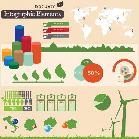 Infographics elements.  Ecology symbolsのイラスト素材