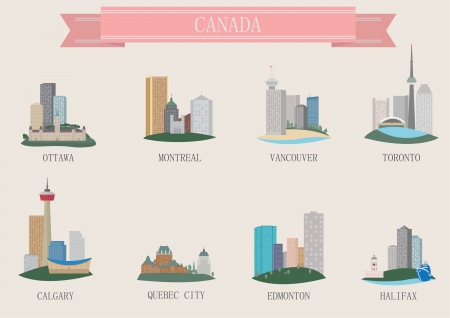 City symbol. Canada. Vector setのイラスト素材