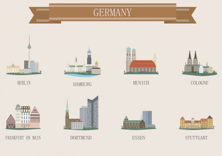 City symbol. Germany. Vector setのイラスト素材