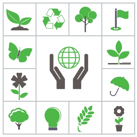 Green icons. のイラスト素材