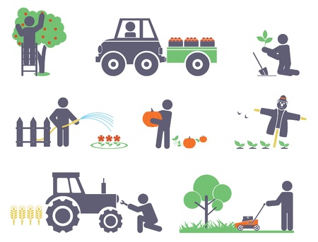 Work in the garden  Vector set for you designのイラスト素材