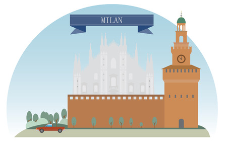 Milan, Italy  For you designのイラスト素材