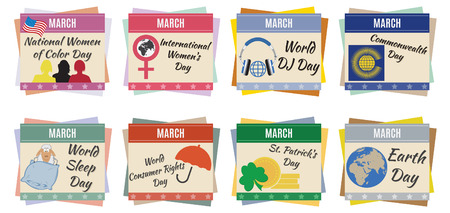 World holidays  March  For you designのイラスト素材
