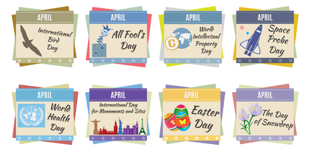 World holidays  April  For you designのイラスト素材