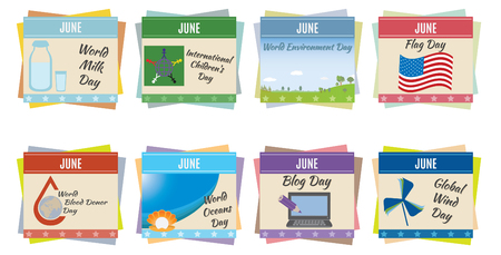 World holidays  June  For you designのイラスト素材