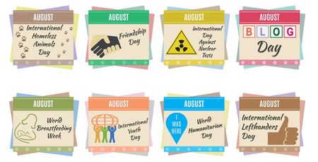 World holidays  August  For you designのイラスト素材