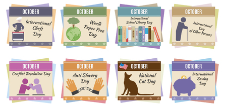 World holidays  October  For you designのイラスト素材