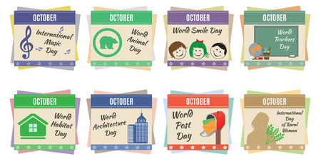 World holidays  October  For you designのイラスト素材