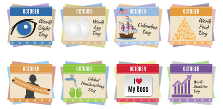 World holidays  October  For you designのイラスト素材