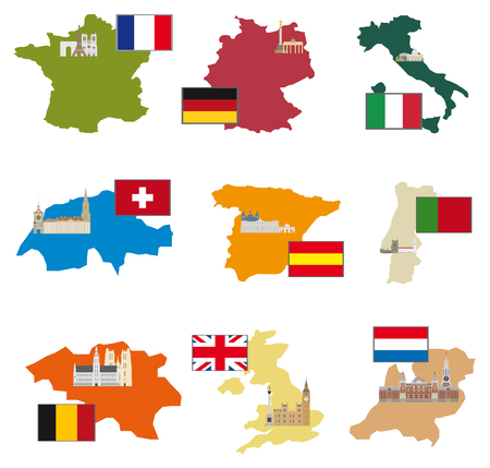 Flags and countries  Vector collectionのイラスト素材