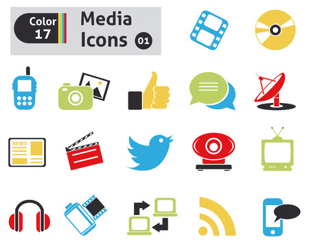 Media icons setのイラスト素材