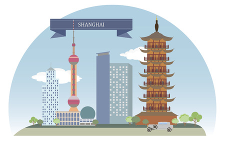 Shanghai, China  For you designのイラスト素材