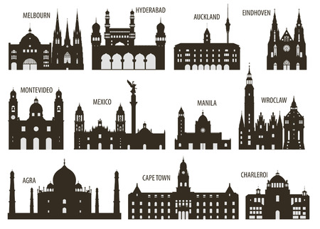 Silhouettes of cities  Set for you designのイラスト素材