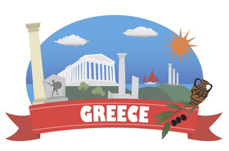 Greece  Tourism and travelのイラスト素材
