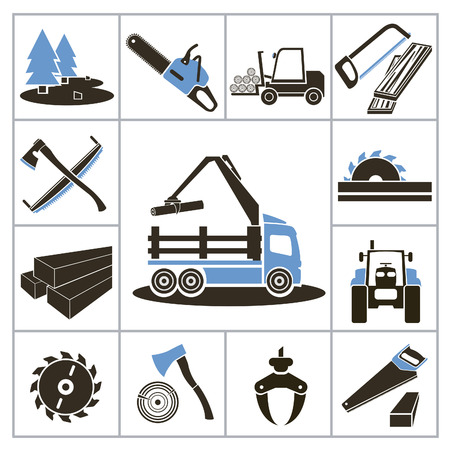 Woodworking industry icons  For you designのイラスト素材