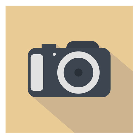 Camera icon. Modern flat icon  with a digital cameraのイラスト素材