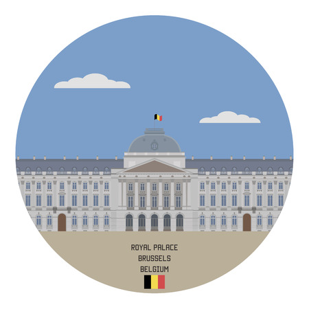 Royal Palace, Brussels. Belgium famous placeのイラスト素材