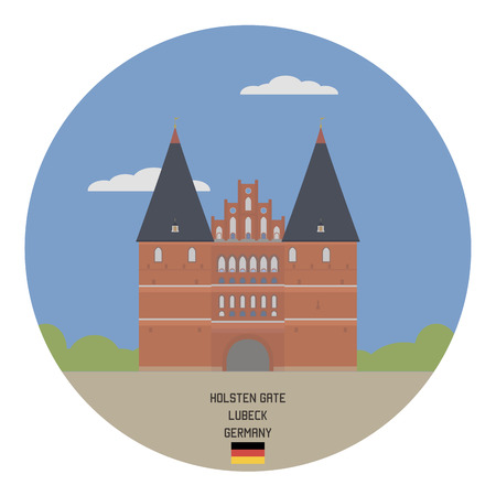 Holsten Gate. Lubeck, Germanyのイラスト素材