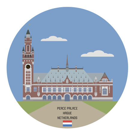 Peace Palace, Hague, Netherlandsのイラスト素材