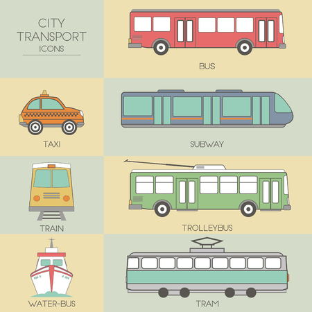 City transport. Set iconsのイラスト素材