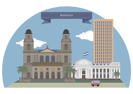 Managua, capital city and  largest city of Nicaraguaのイラスト素材
