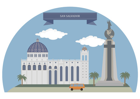 San Salvador, capital city of El Salvadorのイラスト素材