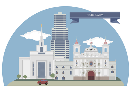 Tegucigalpa, capital of Honduras and seat of government of the Republicのイラスト素材