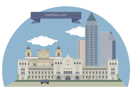 Guatemala City, capital and largest city of the Republic of Guatemalaのイラスト素材