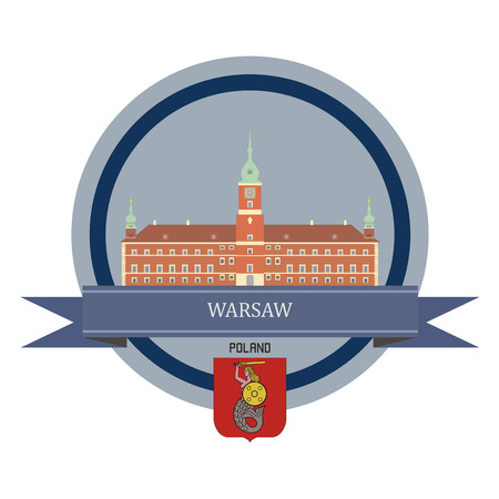 Warsaw symbol at the round bannerのイラスト素材