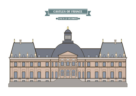Vaux-le-Vicomte, France. The medieval castle, a monument of architecture and history of Franceのイラスト素材