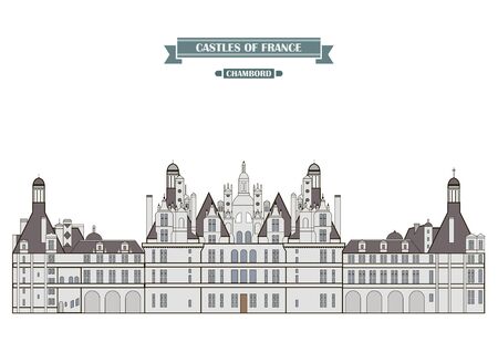 Chambord, France. The medieval castle, a monument of architecture and history of Franceのイラスト素材