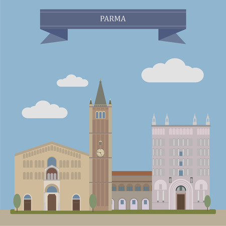 Parma, city in the Italian region of Emilia-Romagnaのイラスト素材