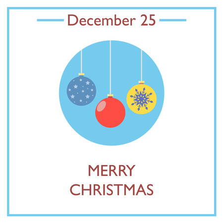 Merry Christmas. December 25. Vector illustration for you design, card, banner, poster and calendarのイラスト素材