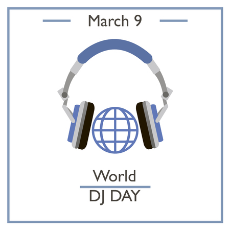 World DJ Day, March 9. Vector illustration for you design, card, banner, poster and calendarのイラスト素材