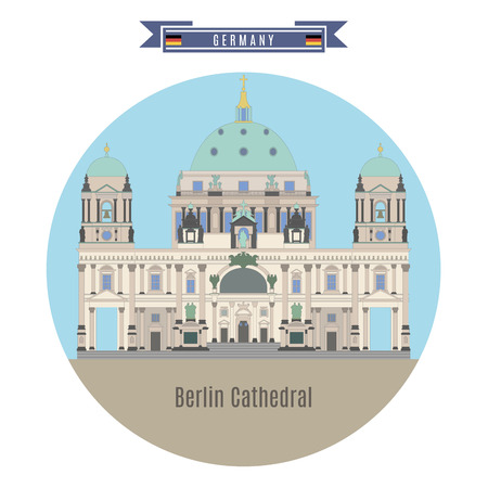 Famous Places in Germany: Berlin Cathedral, Berlinのイラスト素材