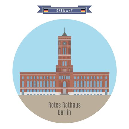 Famous Places in Germany: Rotes Rathaus, Berlinのイラスト素材