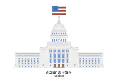 Wisconsin State Capitol in Madison, United Statesのイラスト素材