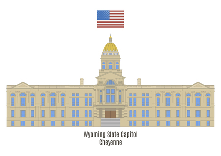 Wyoming State Capitol in Cheyenne, United Statesのイラスト素材